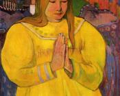 保罗 高更 : Breton Woman in Prayer
